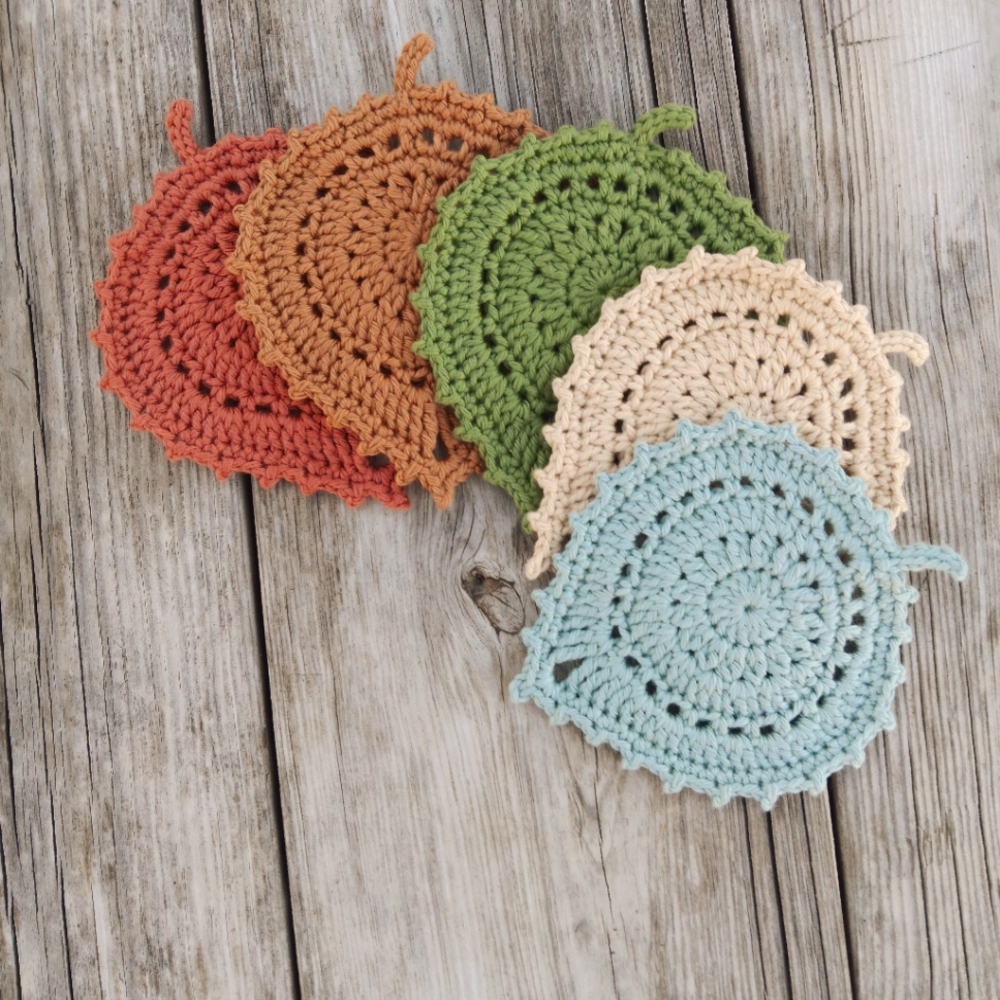 Hand Crafted Crochet Leaf Coaster
